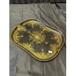 A large 19th century tole ware highly decorative serving tray