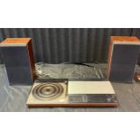 A Vintage Bang & Olufsen of Denmark Beocenter 3300 record player with Beovox S45 speakers. [Non