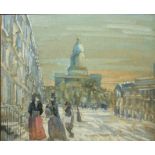 Dudley S Parker George Street in winter Watercolour Signed 41cm x 54cm