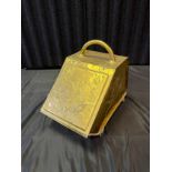 A brass Art Nouveau coal skuttle/ box.