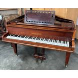 Broadwood grand piano Mahogany case, iron frame overstrung action, raised on square tapering legs,