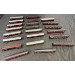 A Large collection of Tri-Ang Hornby train carriages.