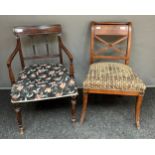 A Lot of two various 19th century chairs, One includes one penny coins inserted.