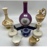 A Selection of collectable porcelain to include Royal Worcester and Royal Crown Derby. [As Found]