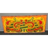 1930-1950's hand painted fairground stall panel with scroll decoration. Have a great look and