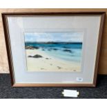 Jim Nicholson Original watercolour titled 'North End, Iona' dated 1985. [Frame 44x51cm]