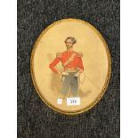 A 19th century painting, portrait of a military gentleman. [31.5x24.5cm]