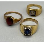 A Lot of three various rings to include 18ct gold, 9ct gold and one unmarked- possibly 18ct gold. [