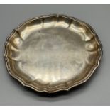 A Danish silver pie crust style dish. Produced by Carl M Cohr. [111Grams] [15cm diameter]