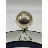 A Birmingham silver presentation bowling bowl. Engraved. Comes with plated stand.