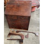 A 19th century mahogany writing bureau [In need of attention]