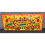 1930-1950's hand painted fairground stall panel with scroll decoration. Have a great look and