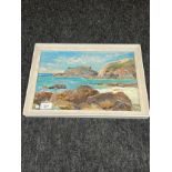 E. Prehn [1894-1985] Original oil painting depicting coastal scene. [30.5x41cm]