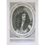 Group of six engravings; Carolus Primus, Jacobvs II, Jacobvs IIII, Carolvs Secvndvs, Jacobvs I,