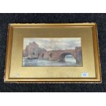 D Neilson Original watercolour titled 'Old Dee Bridge & Mill's Chester' [35x53cm]