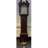 A 19th century Scottish longcase grandfather clock. hand painted face- Hendrie Ogg. Dunfermline.