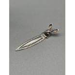 A Silver bookmark with hare finial. [5.5cm high]