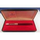Later model of Parker 51fountain pen, 14 carat gold nib, in nice case with outer card sleeve