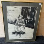 Artist Proof Doreen Ann Taylor engraving of an elderly lady seated. [Frame 94x73cm]