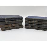 . Ruskin, John.: Works. 8 vols. 1871 - 86. Blue panelled calf. Vol. 8 with 4 illustrations by Kate