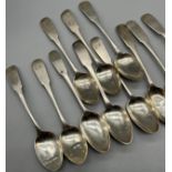 A Selection of eleven Scottish Georgian silver tea spoons. [134grams]