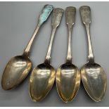 A Set of four Georgian Edinburgh serving spoons [256grams]