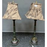 A Pair of contemporary antique style table lamps [72cm high]