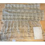Early 1900's Egyptian stole detailed with silver metal design.