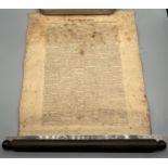 An early 19th century scroll of Magna Charta, Granting and securing the Liberties and Privileges