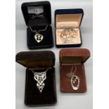 A Lot of four vintage Ola Gorie Sterling silver items of jewellery to include Three pendants with