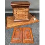 Antique multi drawer watch makers chest. Comes with door front- needs re- attached, Together with