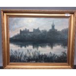 Oil on board of Linlithgow Palace signed G.McKeon 1972 [57x69cm]