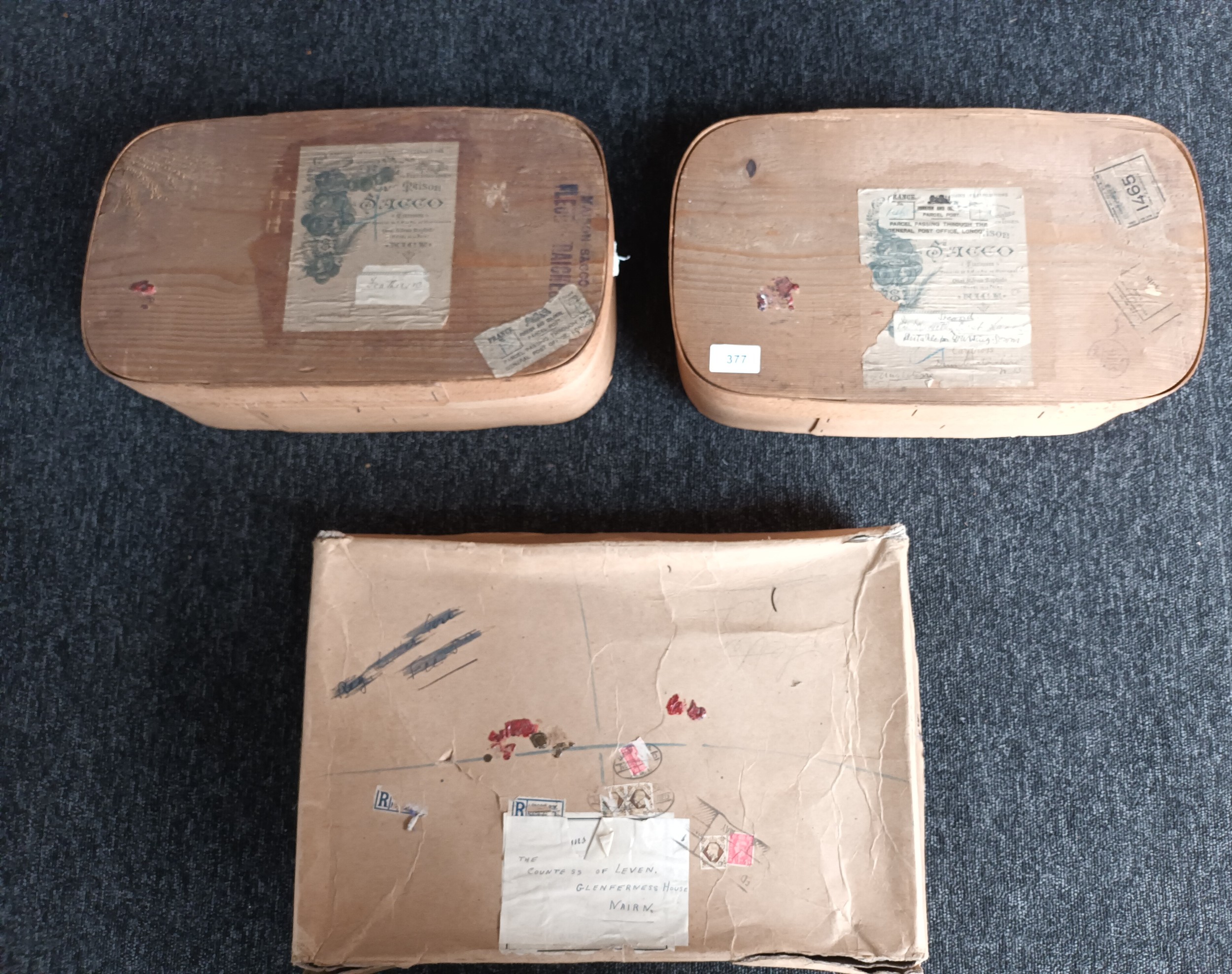 3 Boxes to include various vintage lace and feathers. One of the boxes addressed to The Countess - Image 2 of 9
