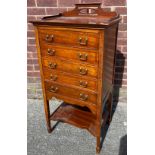 An early 20th century mahogany 5 drawer music cabinet chest. Designed with brass swing handles. [