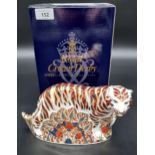 Royal Crown Derby Bengal Tiger, has gold button and comes with original box.
