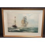 A Large limited edition [waterproof marked] After John Stobart depicting a galleon at sea. Signed in