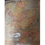 Scarborough's Map of Scotland showing all railroads and steamship lines with distance between