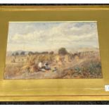 Studio of David Cox [Junior] Harvest Time/ Cornfield watercolour, signed and dated [26cmx38cm] [