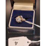 A Birmingham 9ct yellow gold and white spinel cluster stone ring. [Ring size L] [2.49Grams]