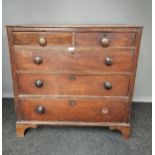 Antique 19th century two over three chest of drawers. [98x102x55cm]