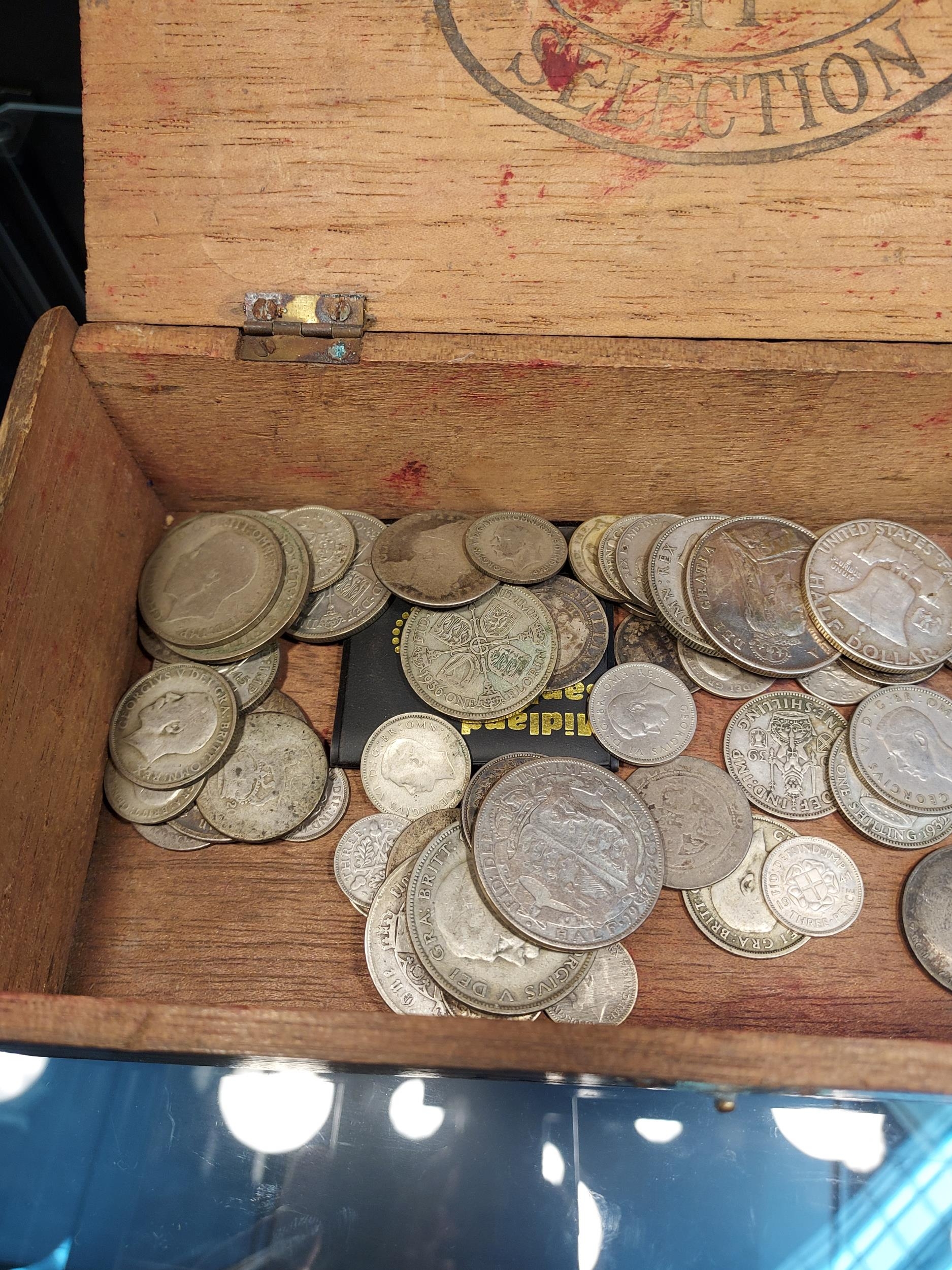 A Box containing a quantity of 18th, 19th and 20th century silver coins. Includes George III 1762 - Image 3 of 3