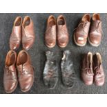 6 pairs of vintage leather shoes to include brogues by Foster & Son, child's boots by Clarks and