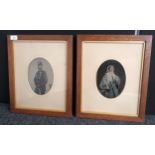 Late 19th Century framed photographs of a Military solider and his wife.