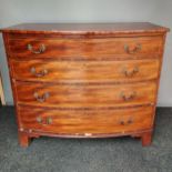 A 19th century bow front four drawer chest. [102x118x62cm]