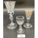 A Lot of three 19th century drinking glasses