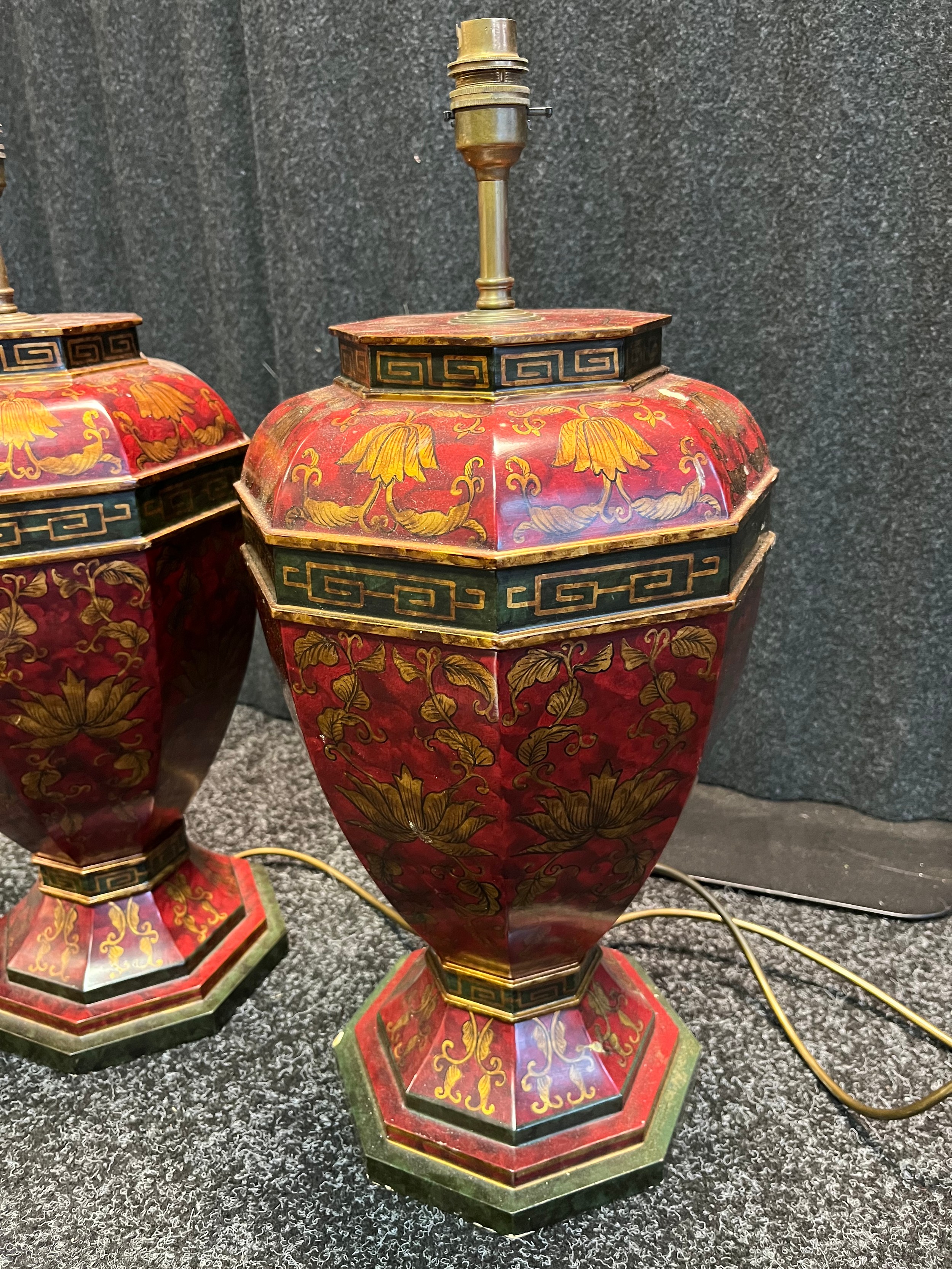 A Pair of highly decorative table lamps. [43cm high] - Image 2 of 4