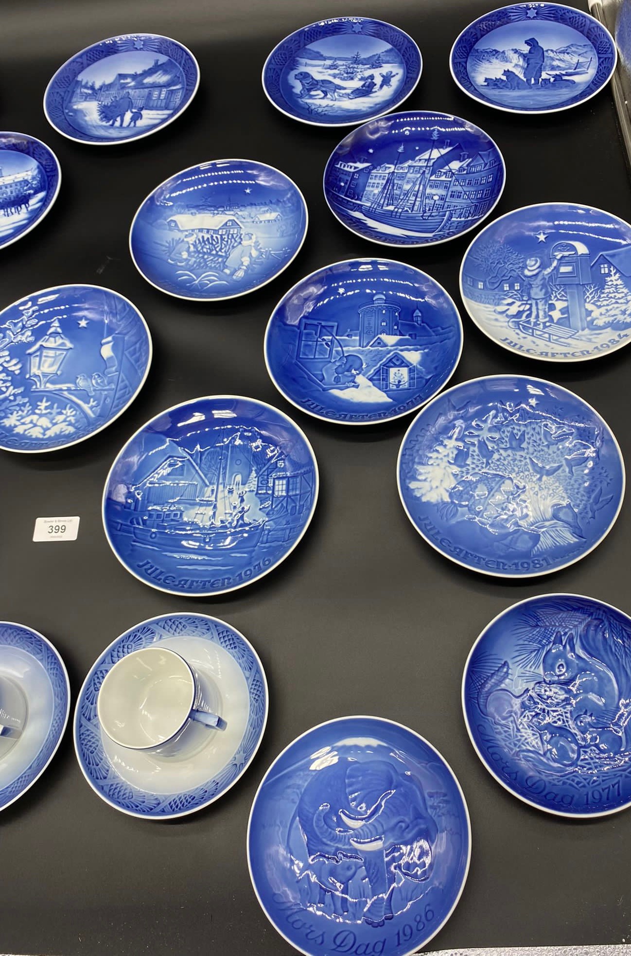 A Collection of Copenhagen blue and white collectors plate, cups and saucers. - Image 2 of 3