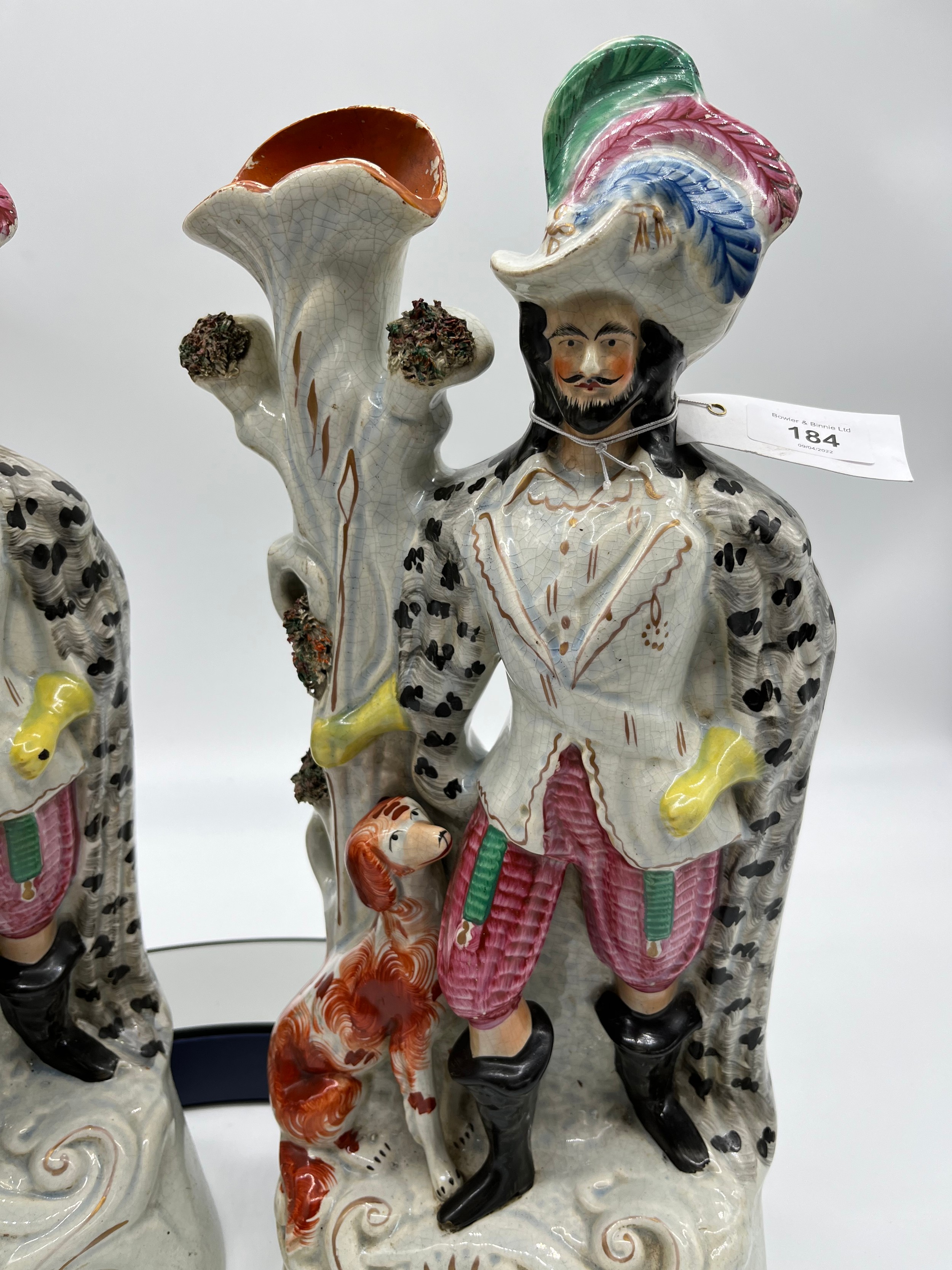 A large pair of 19th century Staffordshire figures. [43cm high] - Image 4 of 4