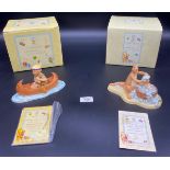 Two Royal Doulton Winnie The Pooh Figures, Titled ' Christopher Robin to the rescue and A Clean