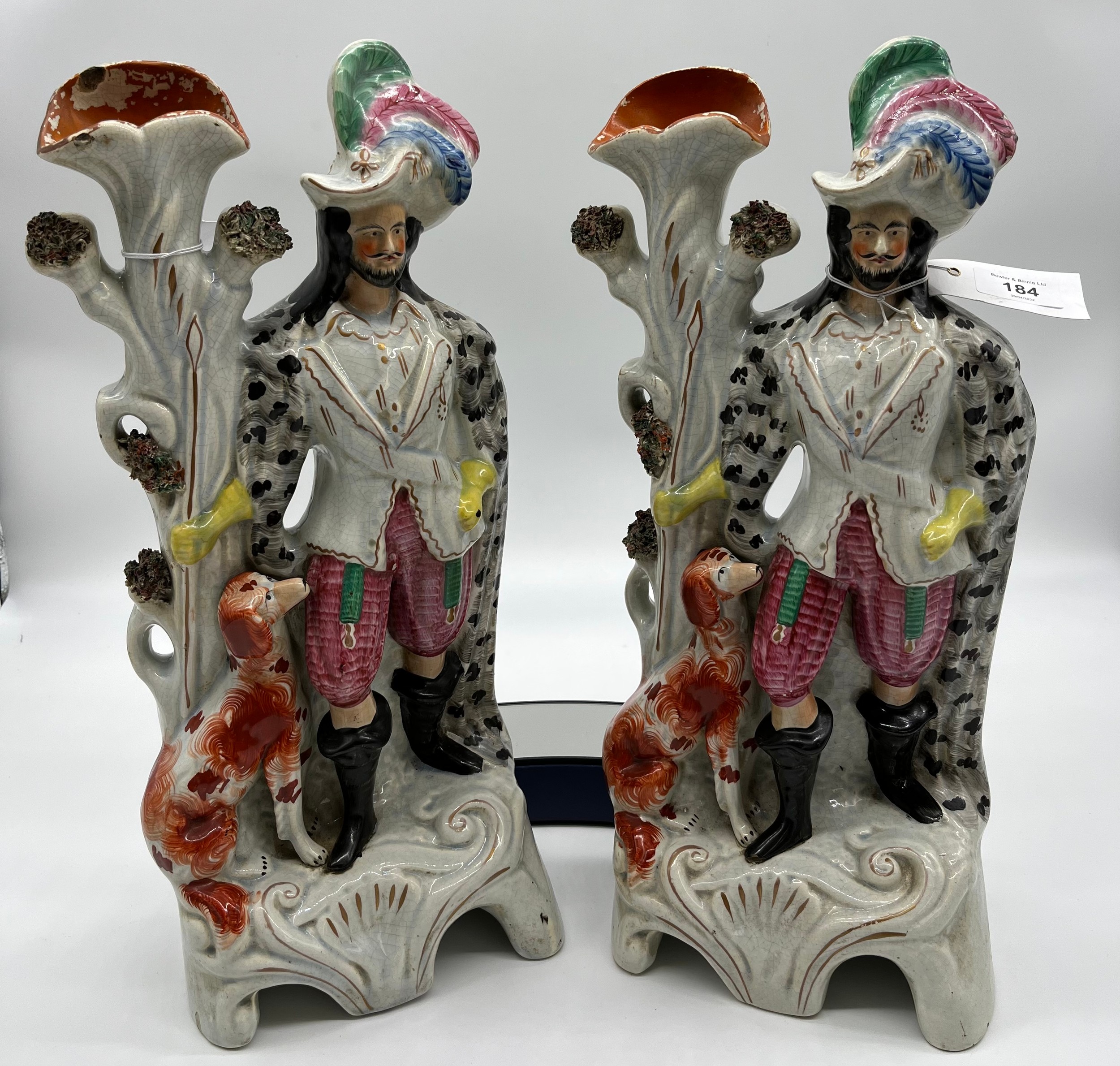 A large pair of 19th century Staffordshire figures. [43cm high]